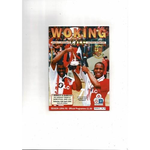1994/95 Woking v Rushden & Diamonds Trophy Semi Final Football Programme
