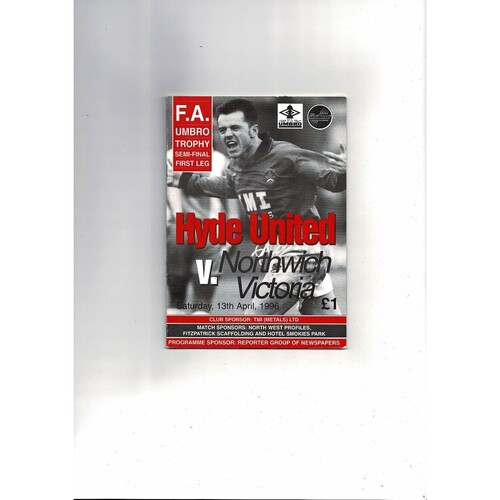 1995/96 Hyde United v Northwich Victoria Trophy Semi Final Football Programme