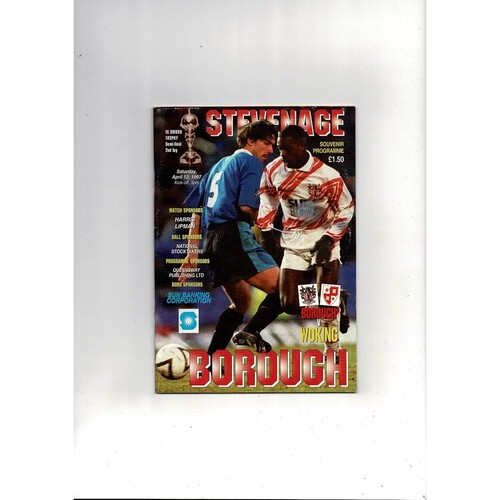 1996/97 Stevenage Borough v Woking Trophy Semi Final Football Programme