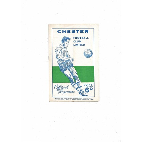 1966/67 Chester v Wrexham Welsh Cup Semi Final Football Programme