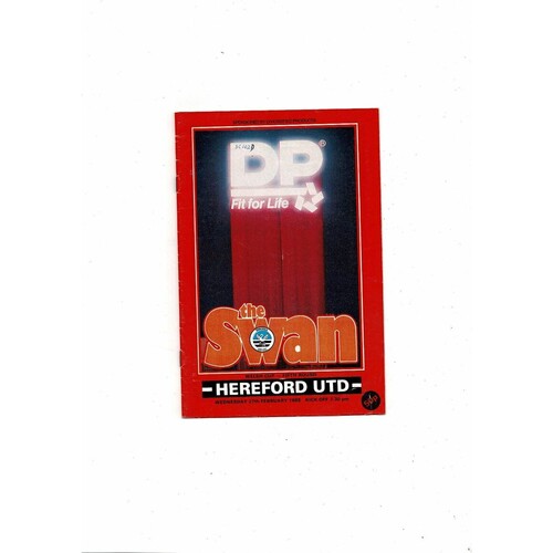 1984/85 Swansea v Hereford United Welsh Cup Football Programme