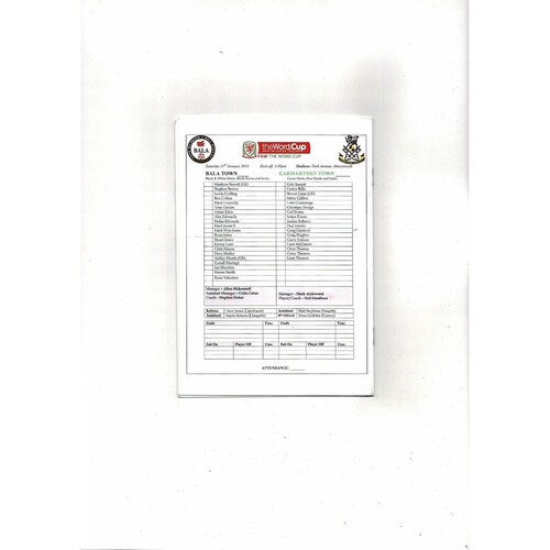 2014 Bala Town v Carmarthen Town Welsh League Cup Final Football Programme
