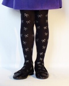 Black/Silver - Lurex Bow