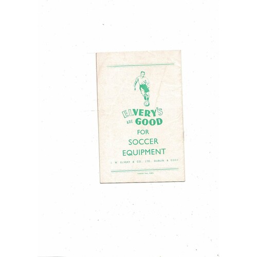 1953 Cork Athletic v Evergreen United FAI Cup Final Football Programme
