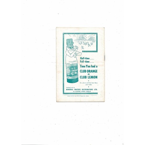 1957 Drumcondra v Shamrock Rovers FAI Cup Final Football Programme