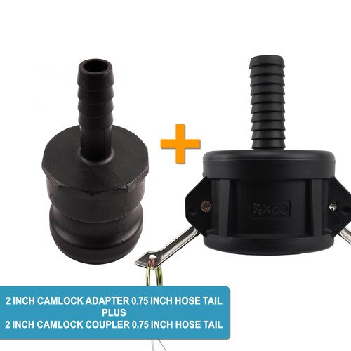 Combination Camlock Adapter with Camlock Coupler Hose Tail IBC garden hose