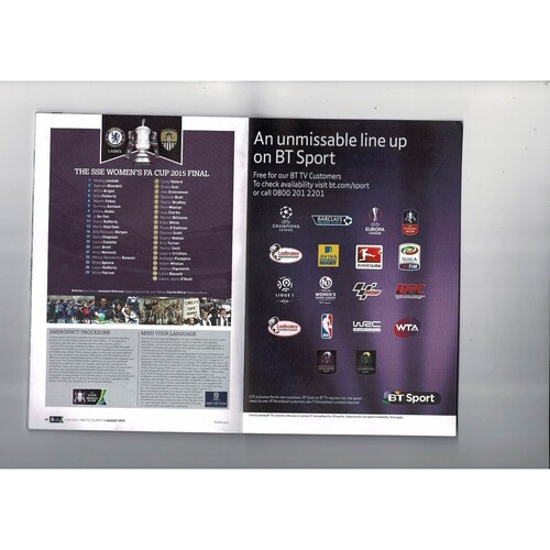 2015 Chelsea v Notts County Women's FA Cup FInal Football Programme
