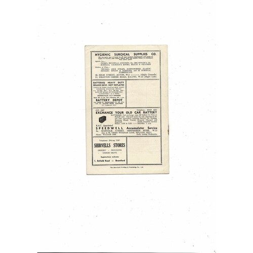 1953/54 Brentford v Notts County Football Programme