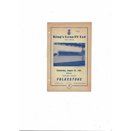 1961/62 Kings Lynn v Folkestone Southern League Football Programme