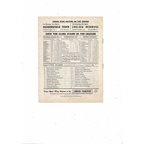 1952 Arsenal v Chelsea FA Cup Semi Final Football Programme