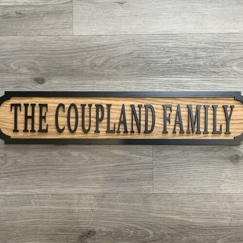 Personalised Oak Street Style Sign – 3D Wooden Home Decor Plaque