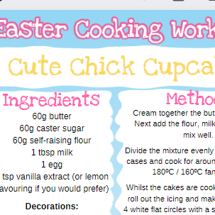 Workshop RC - Easter Year 2 -  Cute Chick Cupcakes