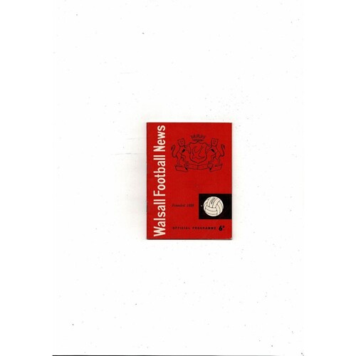 Walsall v Peterborough United FA Cup Football Programme 1959/60