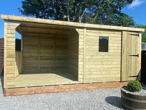 #A003 16x8 Apex Shed with Hot Tub Area