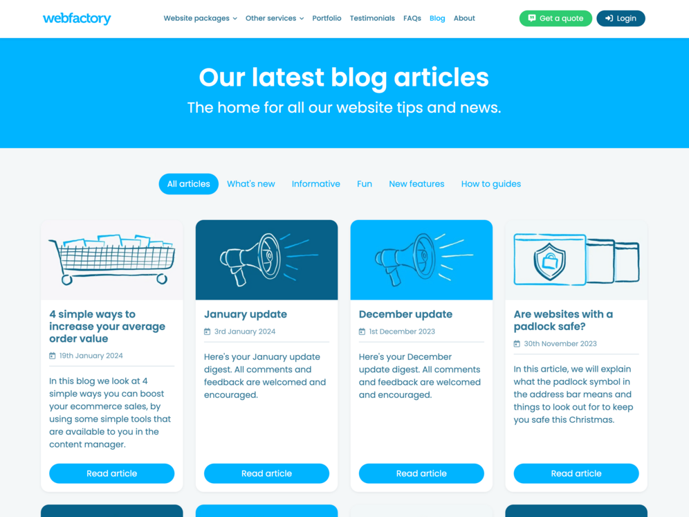 Webfactory blog overview page