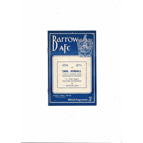 Barrow Home Football Programmes