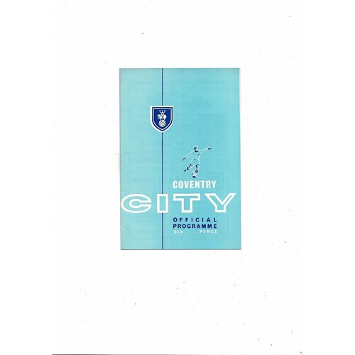 Coventry City v Morton Friendly Football Programme 1964/65