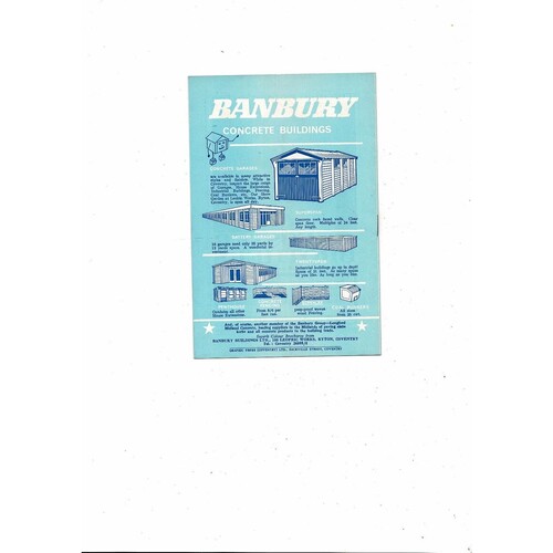 Coventry City v Morton Friendly Football Programme 1964/65