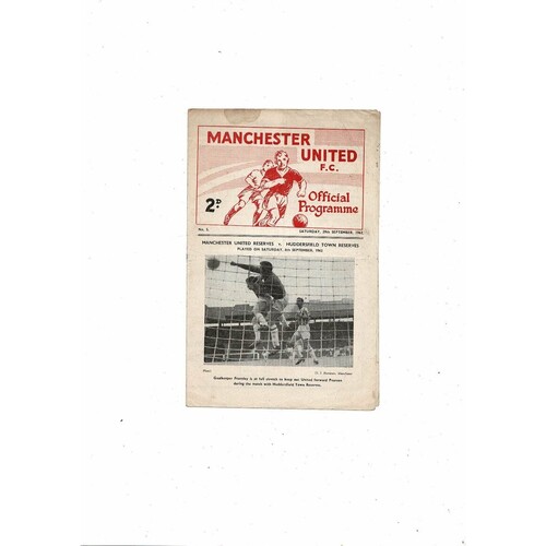 Manchester United v Sheffield Wednesday Central League Programme 1962/63
