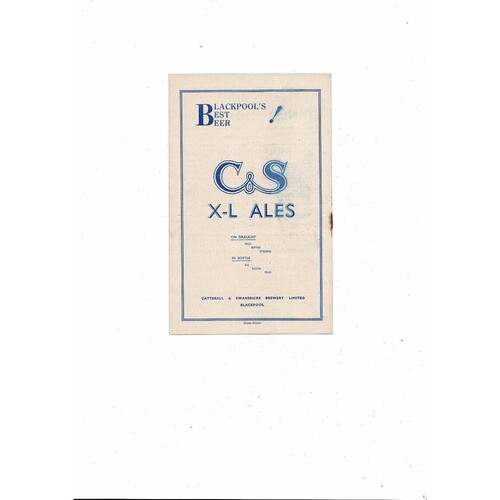 1955/56 Blackpool v Cardiff City Football Programme