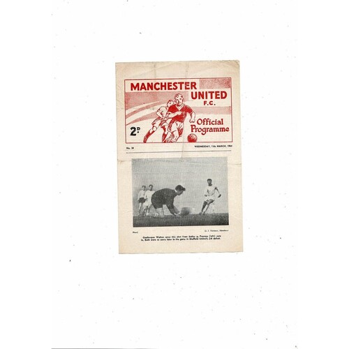 Manchester United v Wolves FA Youth Cup Football Programme 1963/64