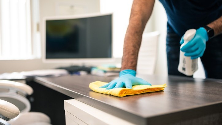 Maintaining a clean and germ-free office desk
