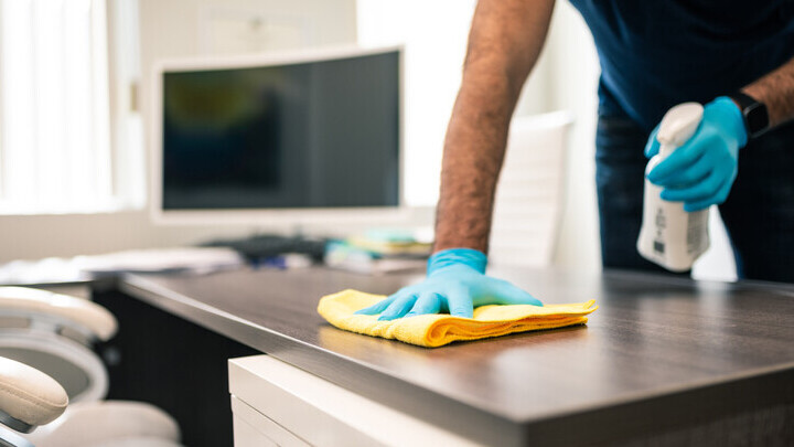 Maintaining a clean and germ-free office desk