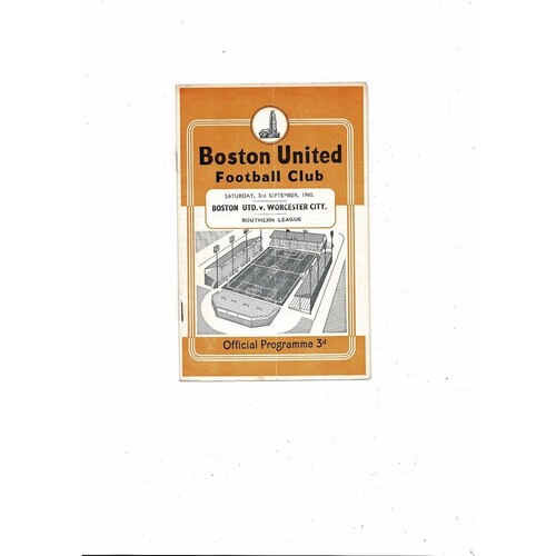 1960/61 Boston United v Worcester City Southern League Football Programme