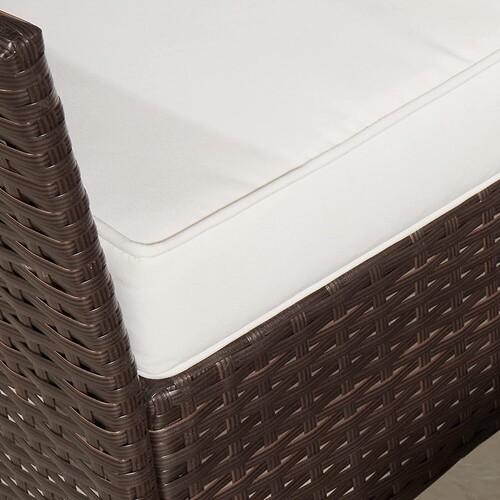 3pcs Rattan Outdoor Garden Furniture Sofa Set Table & Chairs ( Rome Black )