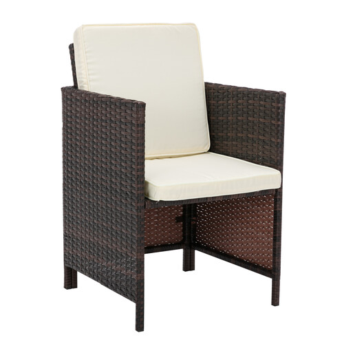 9 Pieces Rattan Garden Furniture Outdoor Chair & Table 4+4+1 Set (Cuba Brown)