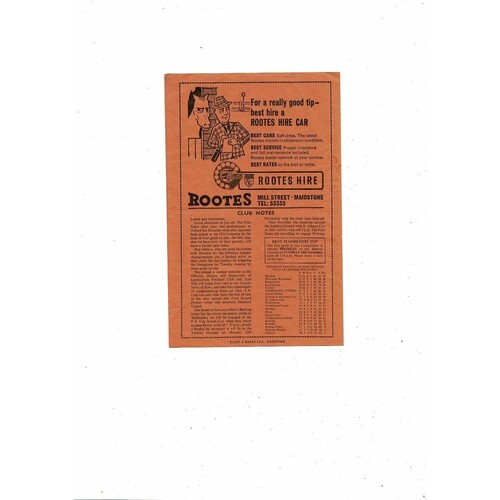 1965/66 Maidstone United v Leytonstone Isthmian League Football Programme