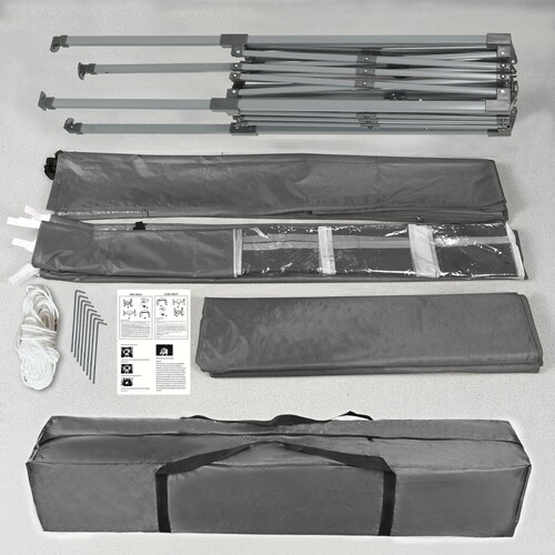 2m x 2m Gazebo Resistant Outdoor Garden Marquee Canopy + side's (Grey)