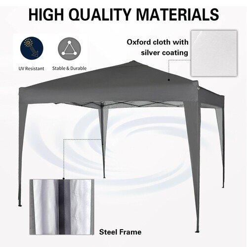 3m x 3m Gazebo Resistant Outdoor Garden Marquee Canopy NS (Grey)