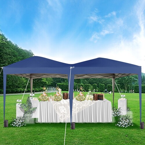 Pop-up Gazebo Event Shelter 3m x 6m Wind Bars & 6 Weight Bags Water Proof Canopy ( Blue)
