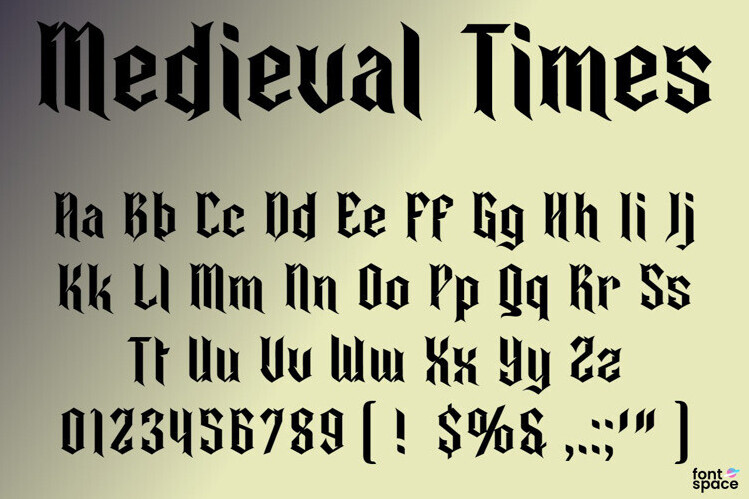 font sample for medieval times font