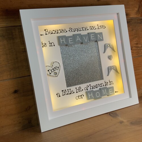 Customised LED Memorial Photo Frame | LED Memorial Picture Frame | Photo Frame with Angel wings