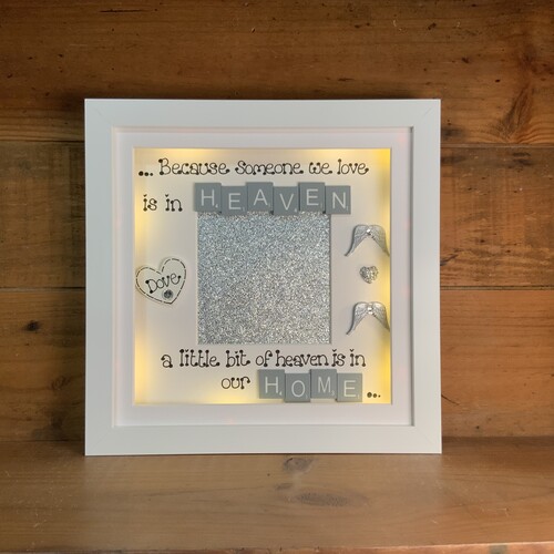 Customised LED Memorial Photo Frame | LED Memorial Picture Frame | Photo Frame with Angel wings