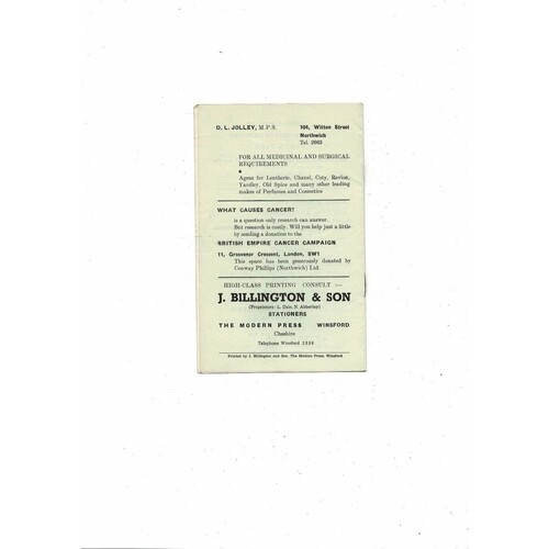 1969/70 Northwich Victoria v Netherfield Northern Premier League Programme