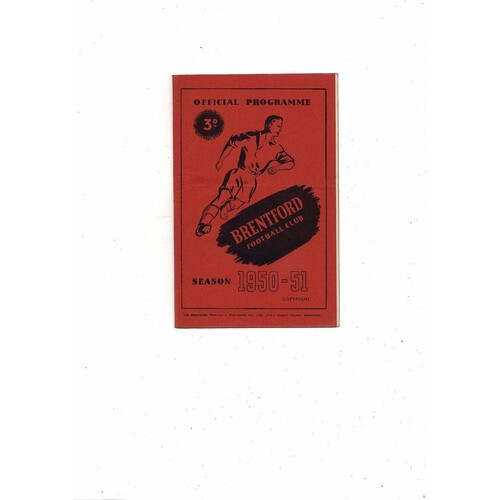1949/50 Brentford v Preston Football Programme