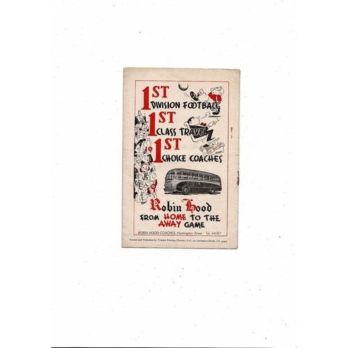1957/58 Nottingham Forest v Blackpool Football Programme