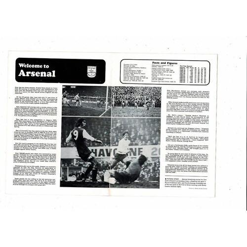 1972 Stoke City v Arsenal FA Cup Semi Final Repay Football Programme @ Everton