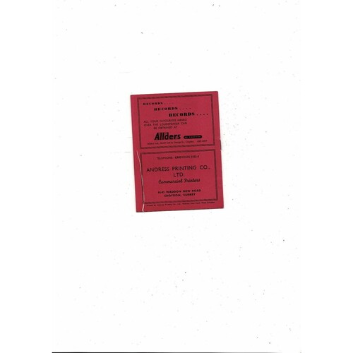 1958/59 Crystal Palace v Coventry City Football Programme