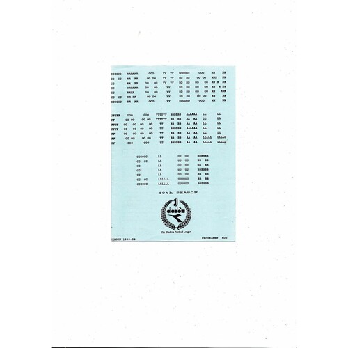 Croydon v Chipstead FA Cup Football Programme 1993/94