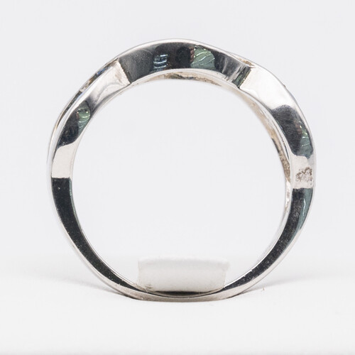 Bezel set blue opalite stone on 925 sterling silver ring