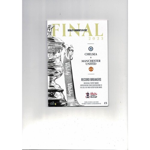 2023 Chelsea v Manchester United Women's FA Cup Final Football Programme