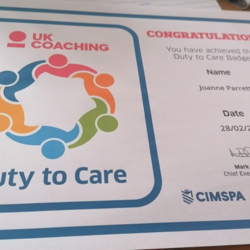 Duty of Care Course completed