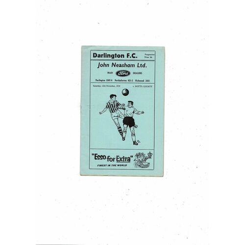 1959/60 Darlington v Notts County Football Programme