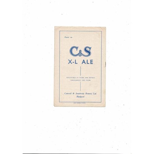 1958/59 Blackpool v Nottingham Forest Football Programme