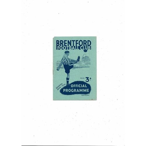 1948/49 Brentford v Grimsby Town Football Programme. November 13th