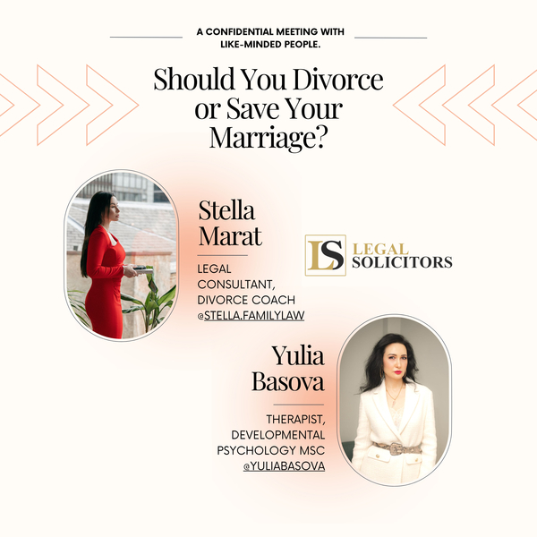 Should You Divorce or Save Your Marriage? Join us for a Meeting with a Family Law expert and Psychologist.